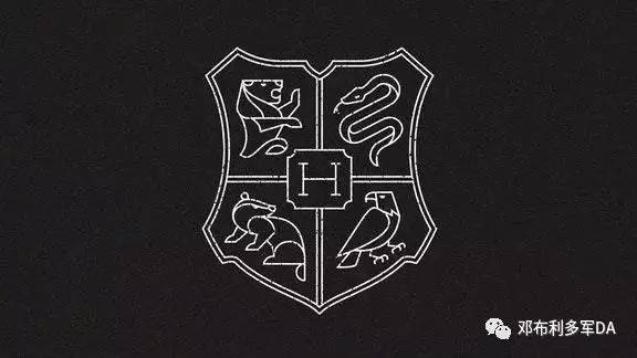 霍格沃茨校徽 黑白图片