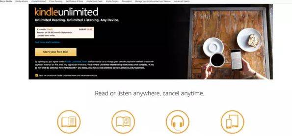 仅限部分用户 Amazon 免费三个月kindle Unlimited 无限畅读 手机搜狐网