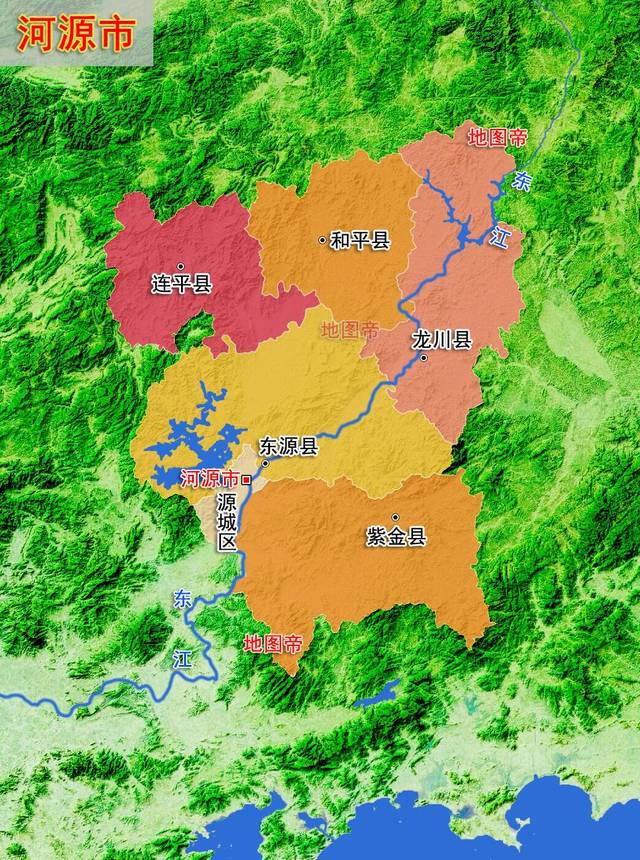 22张地形图快速了解广东省各地级市