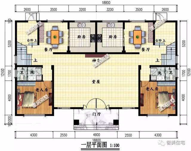 兄弟双拼共堂屋户型图图片