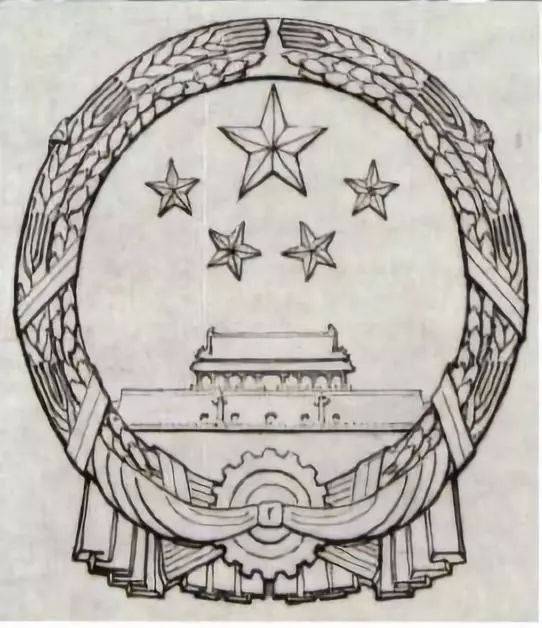 国徽手绘图图片