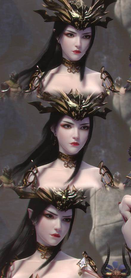 《斗破苍穹》美杜莎女王3联壁纸,说这是神仙颜值也不为过吧?