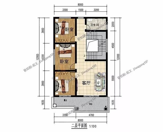 4款100平的小戶型三層別墅,寬8米×深12米,建出來都是歐式大氣風