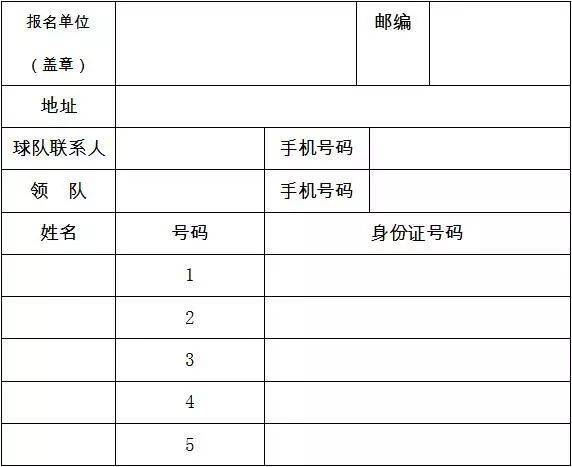三对三篮球赛报名表