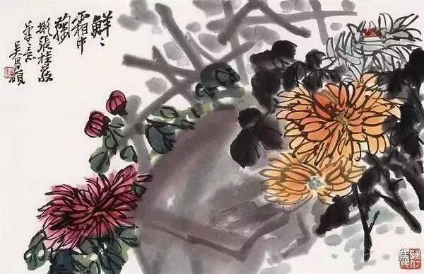 Wu Changshuo, Chrysanthemum and orchid, 1904 | 吳昌碩《菊