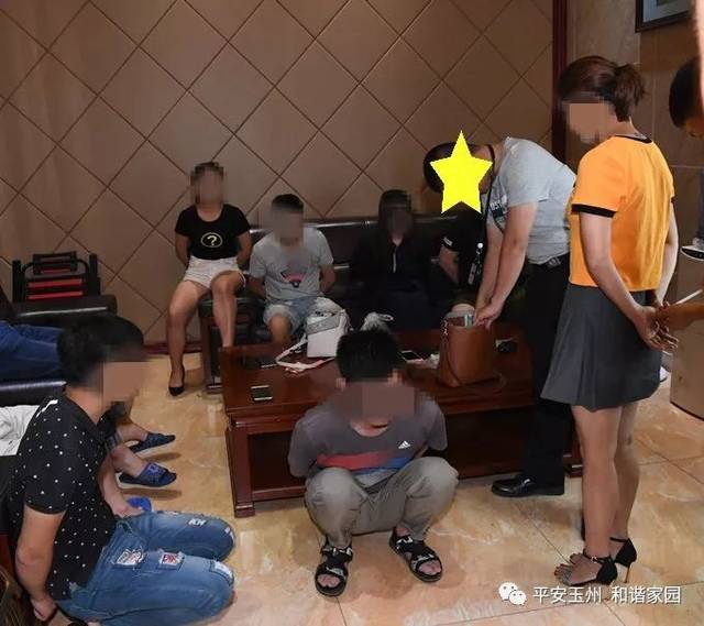 玉州警方扫黄现场曝光,清宁路某宾馆21名男女被拘留!