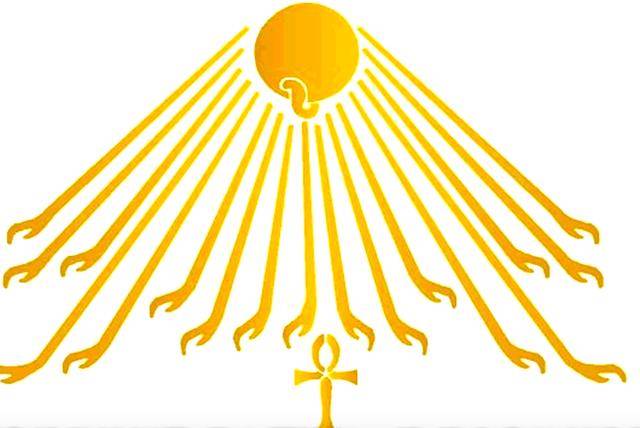 其实千年智慧轮的原型是阿顿神的标志,阿顿在埃及神话中是太阳神的