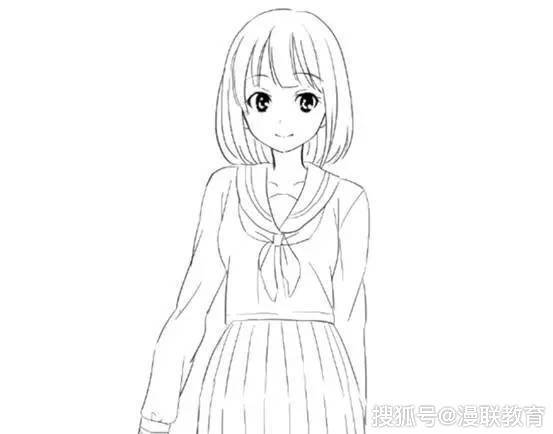 教程怎样画动漫jk制服女高中生制服的画法教程