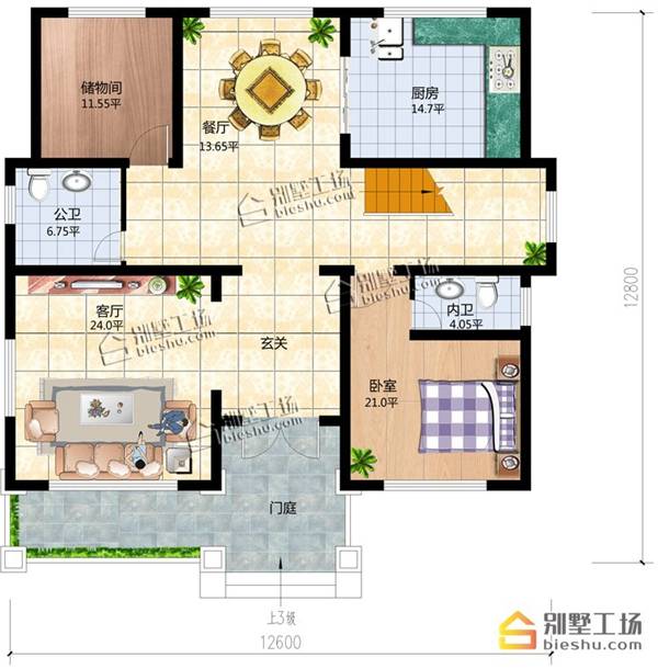 农村130平自建房经典首层设计图 这样布局不过时 农村130平方自建房设计图 恩芝网