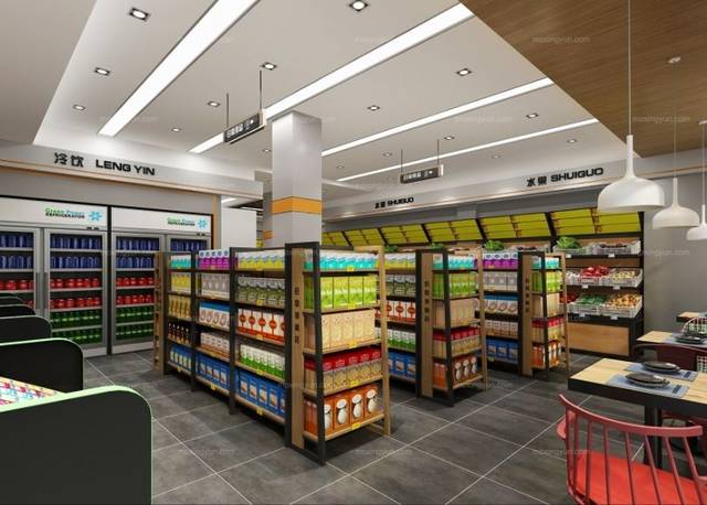 超市设计,小型生鲜超市设计装修效果图案例合集