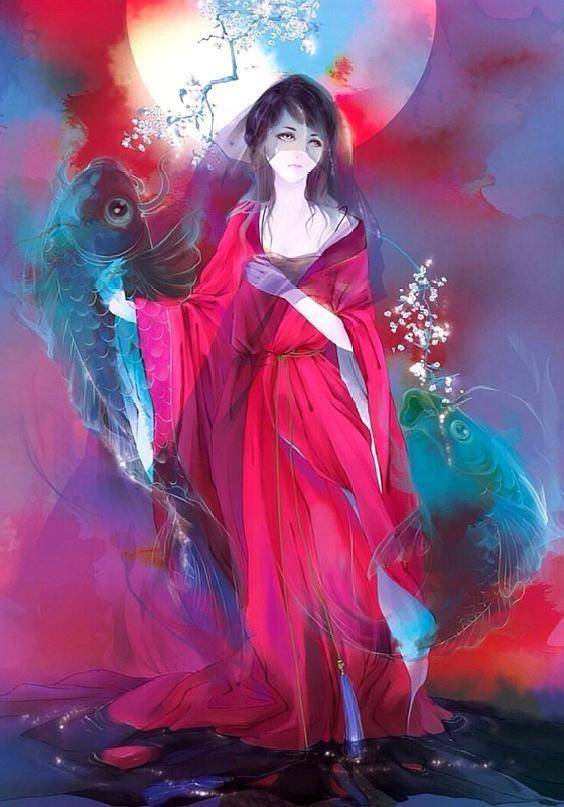 12星座专属月下美人巨蟹座温和鱿鱼少女白羊座直率侠女风