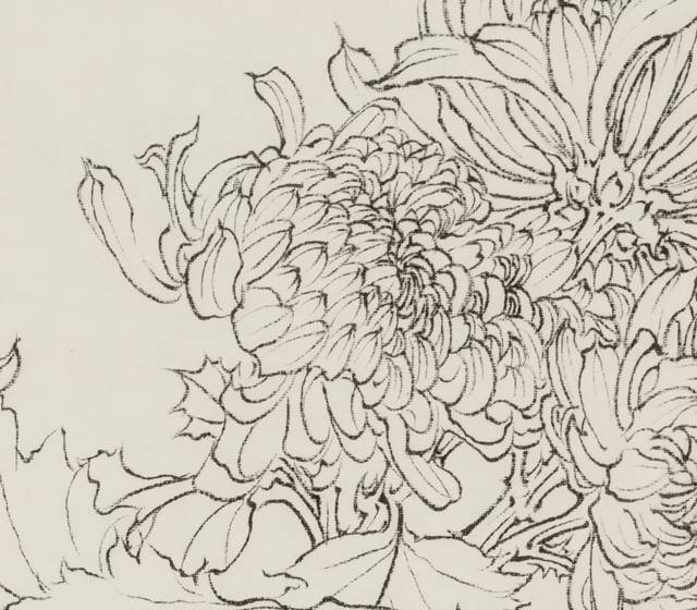 《丛菊傲霜图 》局部三