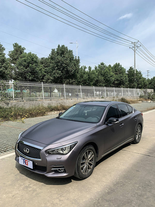 英菲尼迪q50车身改色钛金轨道灰 rg瑞集改色膜湖北襄阳加盟店出品
