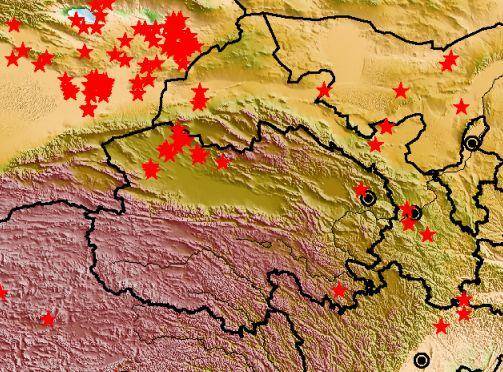 中国陨石坠落分布图图片