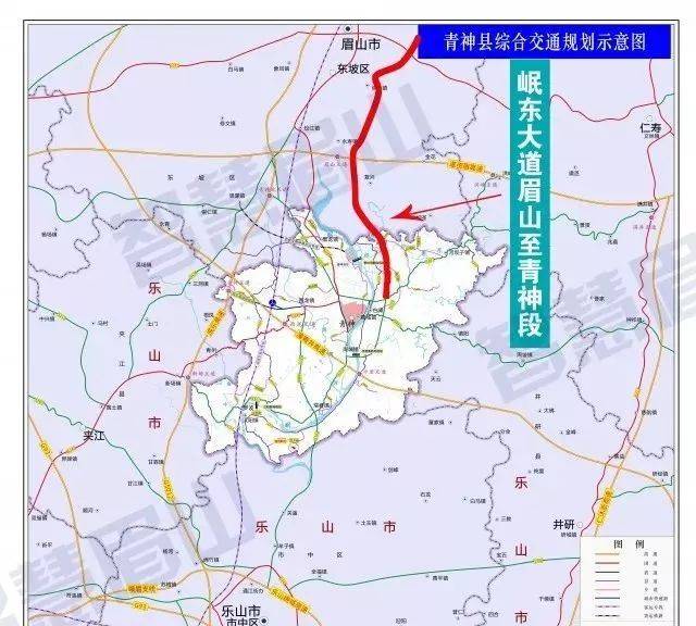 下接乐山,形成纵贯南北的交通主骨架,同时对推动眉山全域开放也将起到