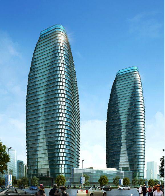 美丽的锦江河畔,两栋塔楼分别作为新华文轩和新华发行集团的总部办公