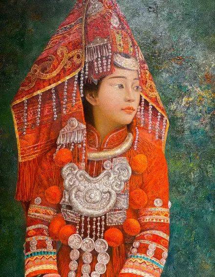 当西方油画遇上苗族姑娘,这些活在画里的她,太美了!