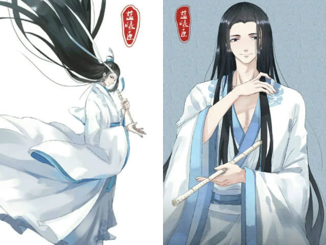 魔道祖师里的人物散下头发后的样子,江澄舅舅未免太温柔的了吧