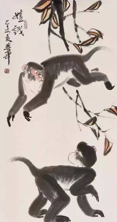 这位画猴，擅用方笔粗墨！_搜狐网