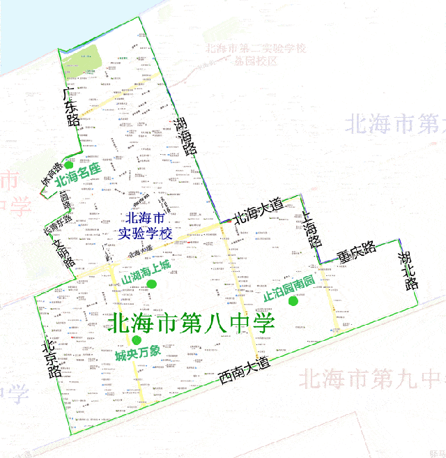 泰安市初中学区划分图图片