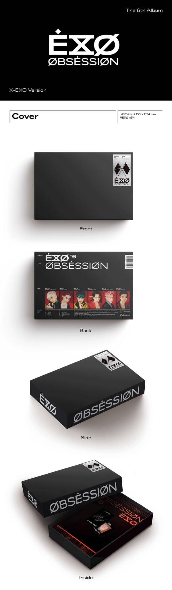 exo正规六辑《obsession》专辑配置出炉,居然搞出24张小卡!