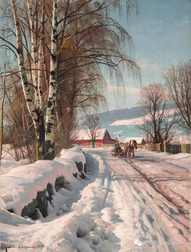 美丽雪景，油画大师如何记录？_搜狐网