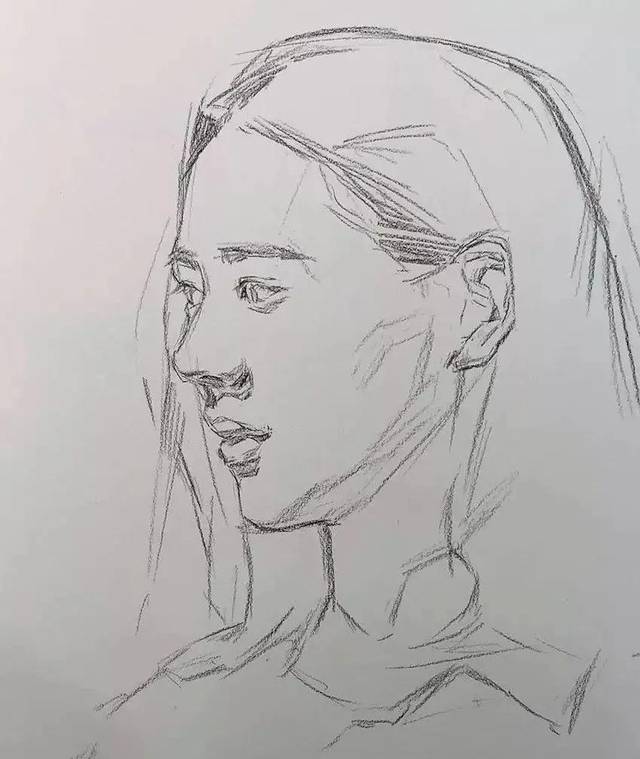 今日繪畫教程 素描頭像 看中長髮側顏的女青年怎麼畫_手機搜狐網