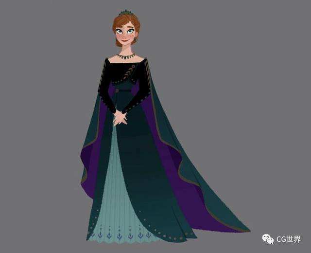 冰雪奇缘2服装设计稿大揭秘穿着高定的elsa和anna太美了