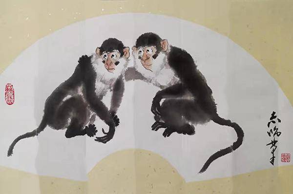 画家常志强画猴作品妙趣天成_搜狐网