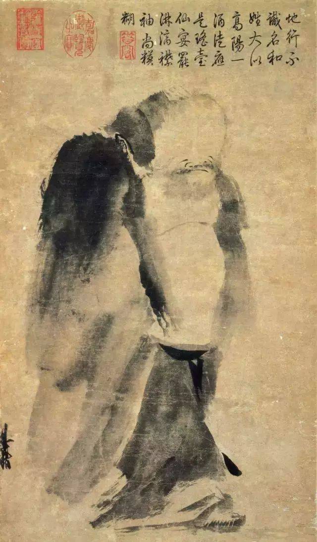 複製画★潑墨仙人図★宋　梁楷★南宋画家★水墨画★額装★二玄社版権 複製画☆潑墨仙人図☆宋 梁楷☆南宋画家☆水墨画☆