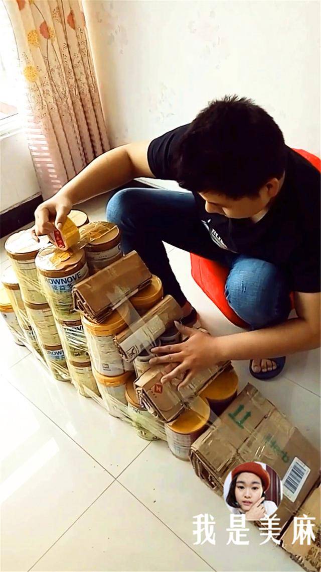 原创爸爸用26个奶粉桶给儿子做了个儿童滑梯,最详细的教程,先收藏了