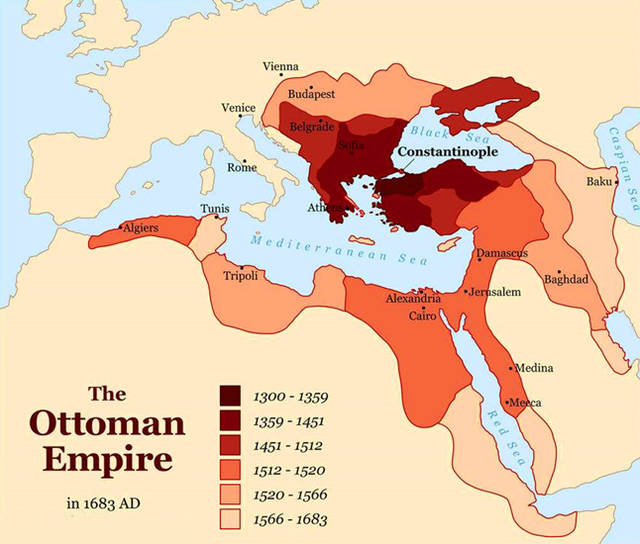 奥斯曼帝国最大疆域图片