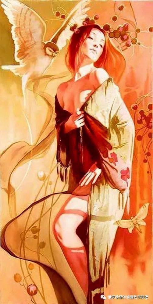 俄罗斯女艺术家人体油画欣赏，轻纱缭绕，肌肤如雪_搜狐网