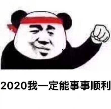 熊猫头加油表情包:2020我一定能成功