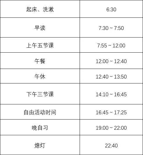 作息时间表 游泳课在红岭是必修课,拿到学分才能毕业.