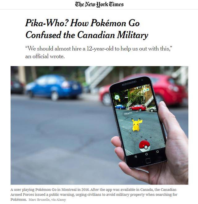 Pika-Who? How Pokémon Go Confused the Canadian Military - The New York Times