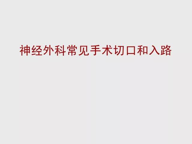 实用资料 神经外科常见手术切口和入路