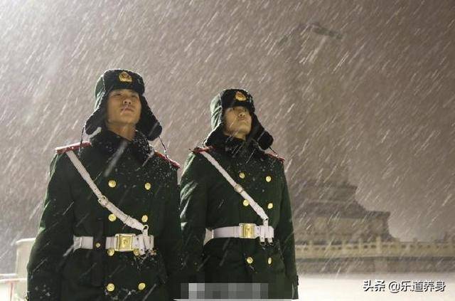 边疆军人雪天站岗图片图片