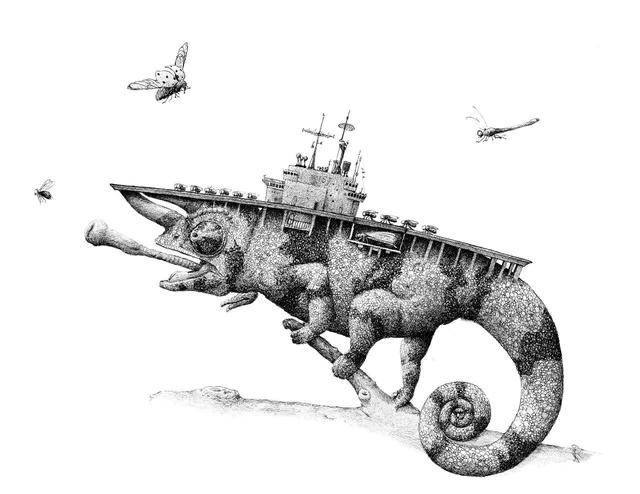这样脑洞大开的创意素描作品，也许哪天真能走进动画片里去_搜狐网