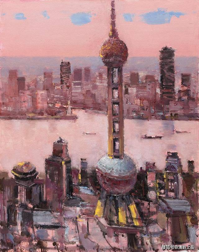 上海外滩百年历史变迁油画作品