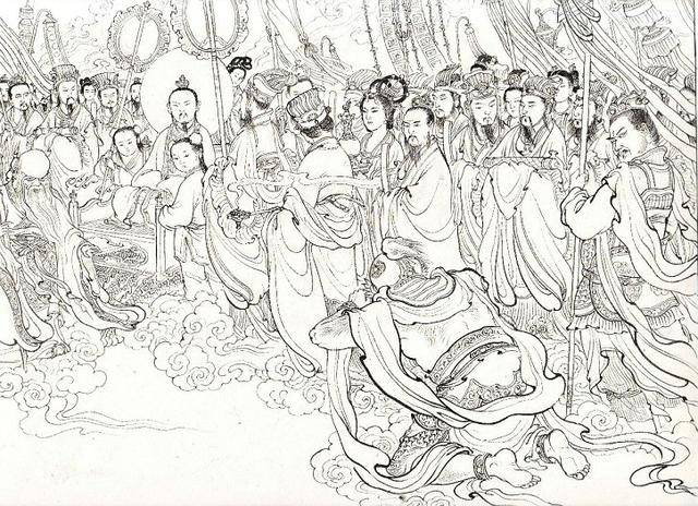 李云中绘封神演义万仙阵,线条飘逸,潇洒自然