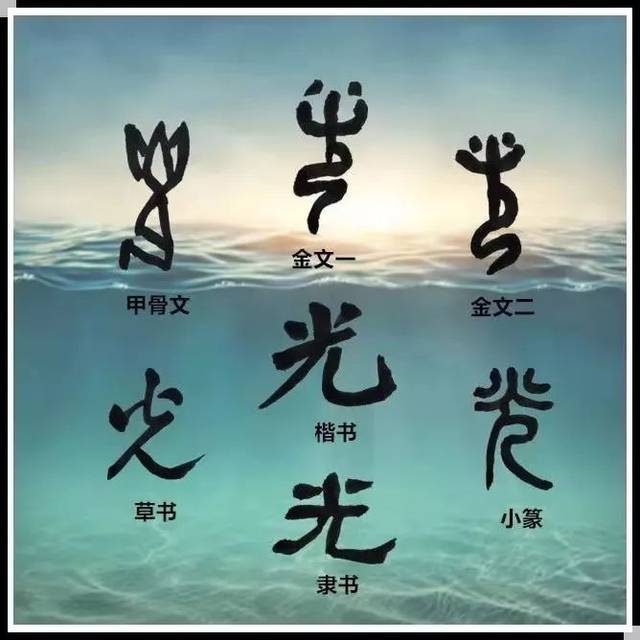 "光"是会意字,本义:光亮.引申义:照耀,荣耀等.