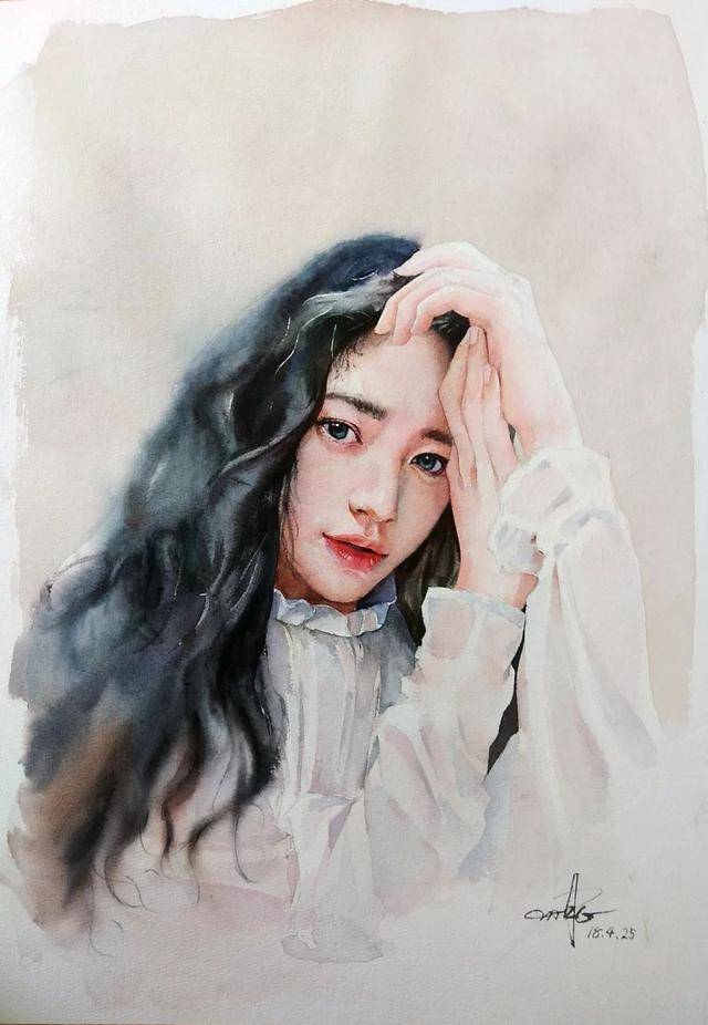 颜值即正义，96年的小帅哥画的水彩人物，美得不像话_搜狐网