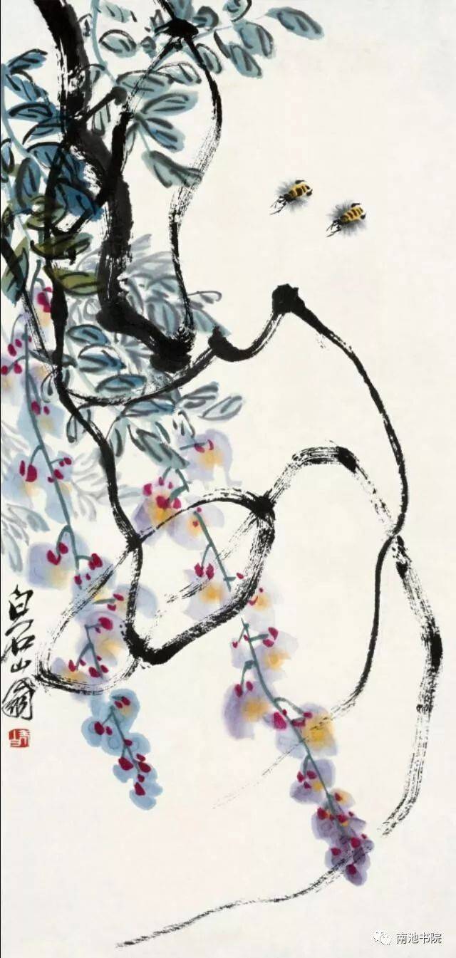 国画大师笔下的紫藤花——灿若云霞，紫气东来_搜狐网