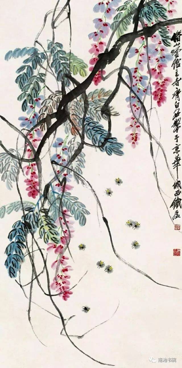 国画大师笔下的紫藤花——灿若云霞，紫气东来_搜狐网