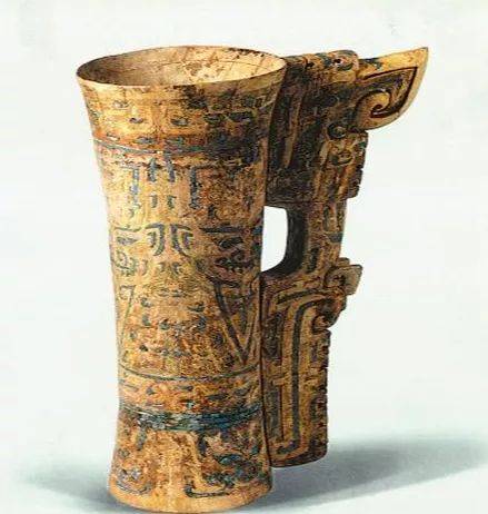 商代艺术瑰宝嵌绿松石象牙杯