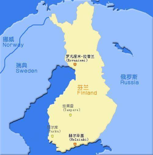 芬兰位置图片