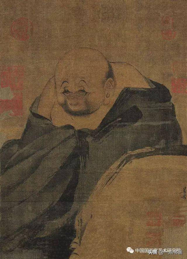 南宋梁楷《布袋和尚图》细节鉴赏_搜狐网