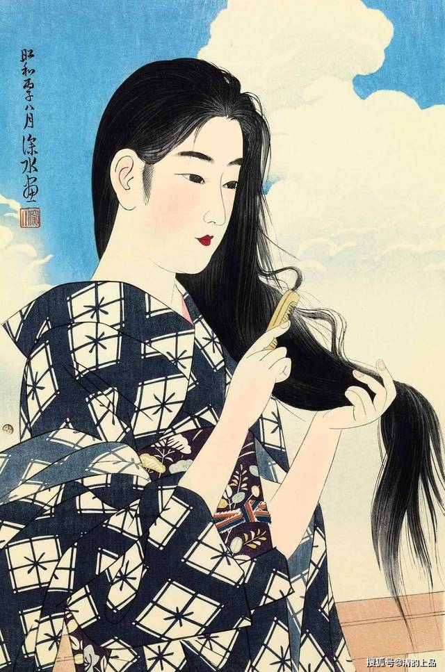 日本现代绘画大师,伊东深水绘画作品欣赏