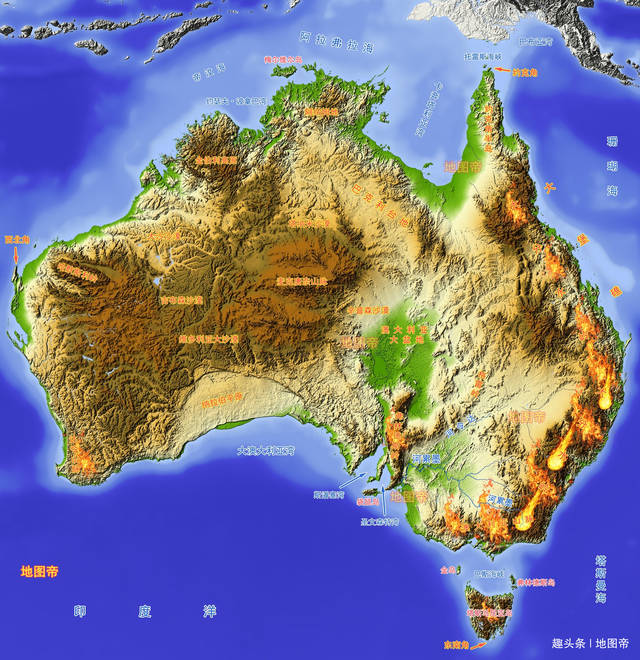 澳大利亚东部山脉名称图片